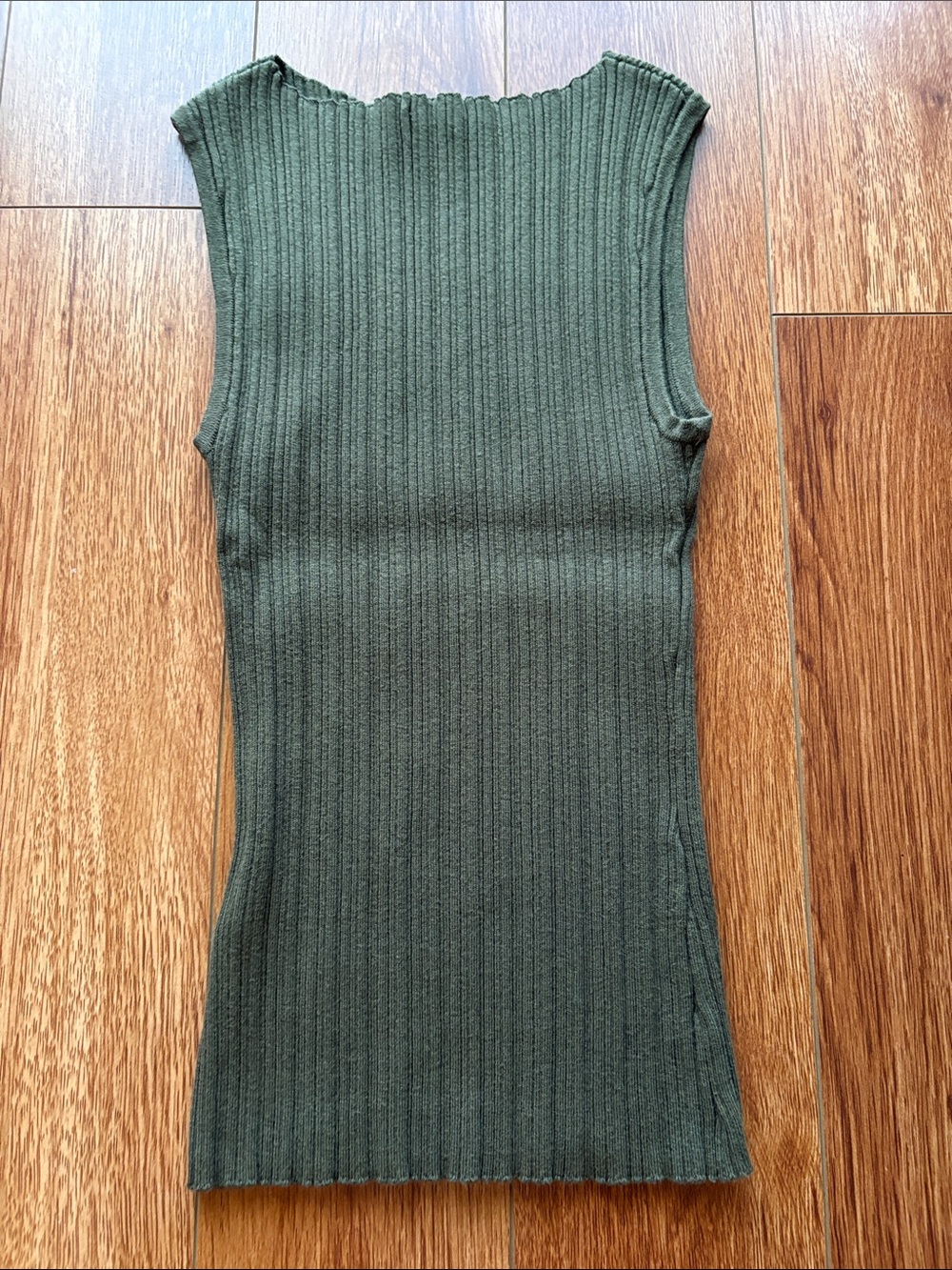 Quince Cotton Cashmere Ribbed Boatneck Tank Olive XS EUC - Picture 3 of 7